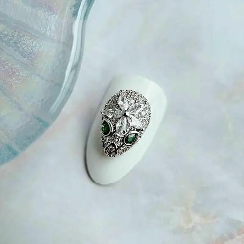 10 Stück Neujahr Schlange Gepard Kranz Zirkon Kristalle Metall Nägel Schmuck Dekorationen Nail Art Zubehör Charms Teile Zubehör-MG1314-2 von DEFRTG