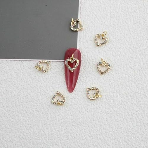 10 Stück Strasssteine, baumelnde goldene Charms, Nagelpiercing, Stern/Herz/Mond/Schmuck, Maniküre-Reifen-Anhänger-Dekorationen-08 10 Stück Strasssteine, baumelnde goldene Charms, Nagelpiercing, Stern/Herz/Mond/Schmuck, Maniküre-Reifen-Anhänger-Dekorationen-08 von DEFRTG