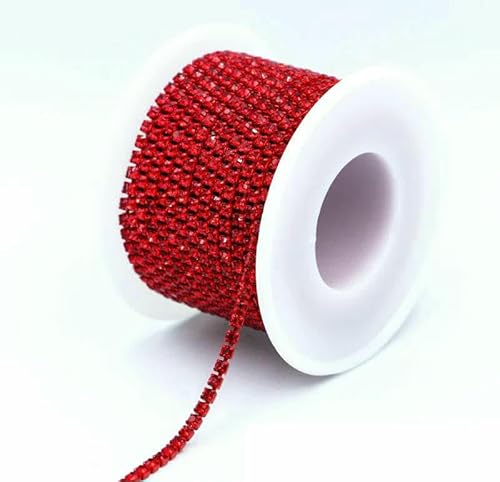 10 Yard Glaskristall-Strass-Strass-Cup-Kette zum Aufnähen, Diamant-Klebe-Close-Ketten, Glitzerbesatz, Cup-Kette zum Aufnähen auf Kleidungsstücke, Siam, SS8, 2,5 mm, 10 Yard 10 Yard Glaskristall-Strass-Strass-Cup-Kette zum Aufnähen, Diamant-Klebe-Close-Ketten, Glitzerbesatz, Cup-Kette zum Aufnähen auf Kleidungsstücke, Siam, SS8, 2,5 mm, 10 Yard von DEFRTG