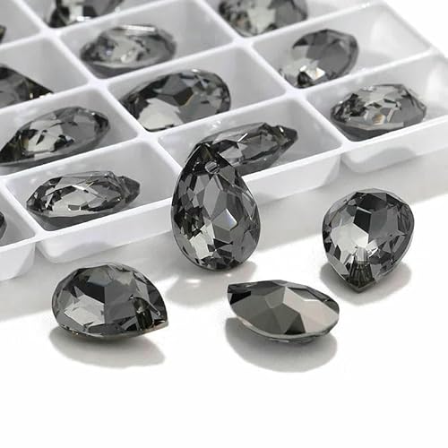10 x 14,0 mm Tropfenglas, Einzelloch, Strass, Kristall, Tropfen, DIY-Schmuckzubehör, Herstellung von Anhängern, Ohrringen, Diamantperlen, DIY-U215, schwarzer Diamant, 10 x 10 x 14,0 mm Tropfenglas, Einzelloch, Strass, Kristall, Tropfen, DIY-Schmuckzubehör, Herstellung von Anhängern, Ohrringen, Diamantperlen, DIY-U215, schwarzer Diamant, 10 x von DEFRTG