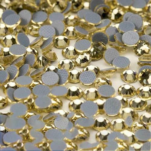 10.000 Stück Glaskristall-Hotfix-Strasssteine mit flacher Rückseite, Glitzer-Strasssteine für DIY-Stoffkleidung, 004 Jonquil, SS20 – 10.000 (Stü von DEFRTG