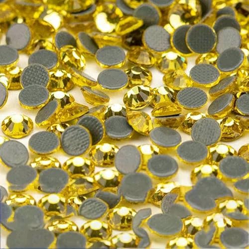 10.000 Stück Glaskristall-Hotfix-Strasssteine mit flacher Rückseite, Glitzer-Strasssteine für DIY-Stoffkleidung, 005 Citrin, SS12 – 10.000 (Stüc 10.000 Stück Glaskristall-Hotfix-Strasssteine mit flacher Rückseite, Glitzer-Strasssteine für DIY-Stoffkleidung, 005 Citrin, SS12 – 10.000 (Stüc von DEFRTG