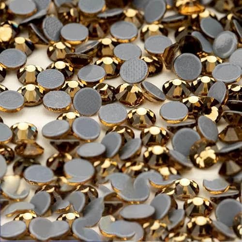 10.000 Stück Glaskristall-Hotfix-Strasssteine mit flacher Rückseite, Glitzer-Strasssteine für DIY-Stoffkleidung, 007 Lt.Co.Topaz-SS10 – 10.000 ( von DEFRTG