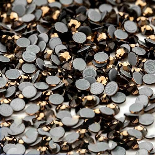 10.000 Stück Glaskristall-Hotfix-Strasssteine mit flacher Rückseite, Glitzer-Strasssteine für DIY-Stoffkleidung, 008 Rauchtopas, SS16 – 10.000 ( von DEFRTG