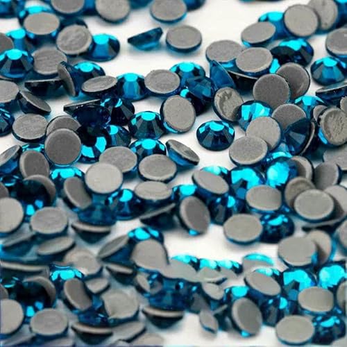 10.000 Stück Glaskristall-Hotfix-Strasssteine mit flacher Rückseite, Glitzer-Strasssteine für DIY-Stoffkleidung, 025 Indicolite-SS8 – 10.000 (St von DEFRTG