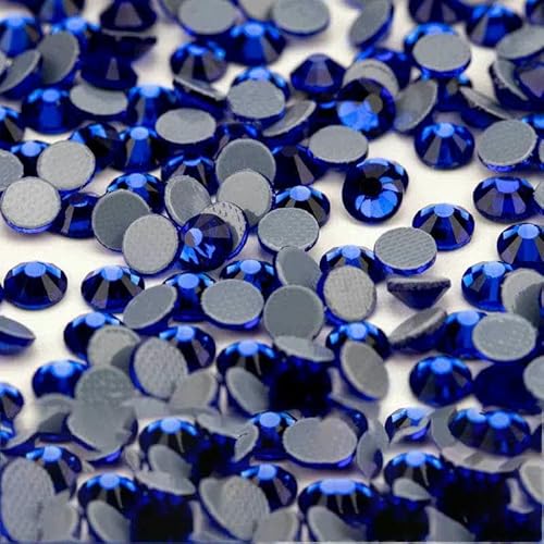 10.000 Stück Glaskristall-Hotfix-Strasssteine mit flacher Rückseite, Glitzer-Strasssteine für DIY-Stoffkleidung, 030 Saphir, SS16 – 10.000 (Stüc von DEFRTG