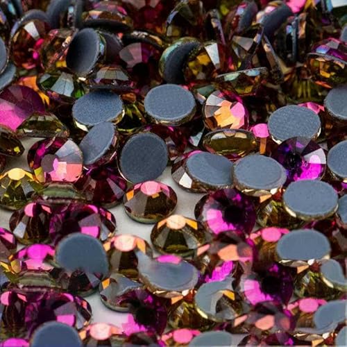 10.000 Stück Glaskristall-Hotfix-Strasssteine mit flacher Rückseite, Glitzer-Strasssteine für DIY-Stoffkleidung, 038 Rose Flare, SS16 – 10.000 ( von DEFRTG