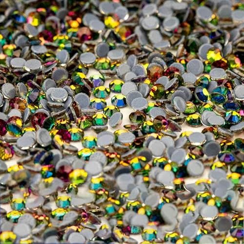 10.000 Stück Glaskristall-Hotfix-Strasssteine mit flacher Rückseite, Glitzer-Strasssteine für DIY-Stoffkleidung, 039 Vitrail Medium, SS10 – 10.0 von DEFRTG