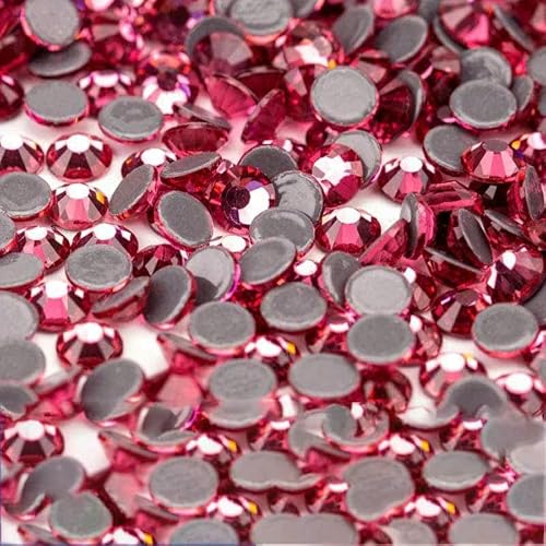 10.000 Stück Glaskristall-Hotfix-Strasssteine mit flacher Rückseite, Glitzer-Strasssteine für DIY-Stoffkleidung, 041 Rose, SS8 – 10.000 (Stück) von DEFRTG