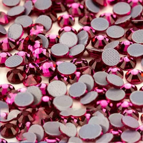 10.000 Stück Glaskristall-Hotfix-Strasssteine mit flacher Rückseite, Glitzer-Strasssteine für DIY-Stoffkleidung, 042 Fuchsia, SS8 – 10.000 (Stüc von DEFRTG