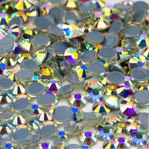 10.000 Stück Glaskristall-Hotfix-Strasssteine mit flacher Rückseite, Glitzer-Strasssteine für DIY-Stoffkleidung, 055 Crystal AB-SS20 – 10.000 (S von DEFRTG