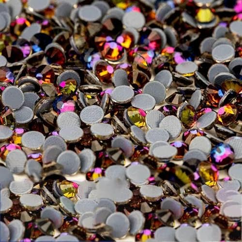 10.000 Stück Glaskristall-Hotfix-Strasssteine mit flacher Rückseite, Glitzer-Strasssteine für DIY-Stoffkleidung, 063 Blue Flare, SS12 – 10.000 ( von DEFRTG