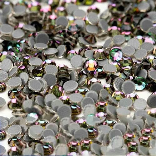 10.000 Stück Glaskristall-Hotfix-Strasssteine mit flacher Rückseite, Glitzer-Strasssteine für DIY-Stoffkleidung, 064 Green Flare, SS20 – 10.000 von DEFRTG