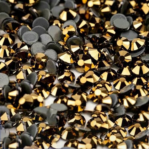 10.000 Stück Glaskristall-Hotfix-Strasssteine mit flacher Rückseite, Glitzer-Strasssteine für DIY-Stoffkleidung, 067 Aurum-SS20 – 10.000 (Stück) von DEFRTG