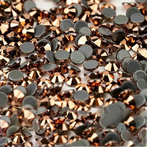 10.000 Stück Glaskristall-Hotfix-Strasssteine mit flacher Rückseite, Glitzer-Strasssteine für DIY-Stoffkleidung, 069 Roségold, SS6 – 10.000 (Stü von DEFRTG