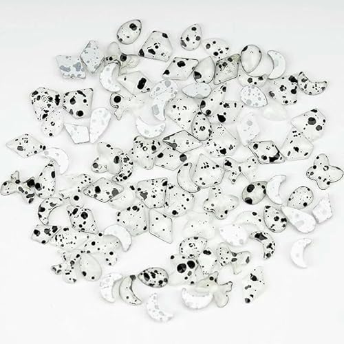 100/500 Stück Glaskristall-Strasssteine in gemischter Form, flache Rückseite, Glitzer, glänzend, Nagelkunst, DIY-Dekorationszubehör, Kristall-Zebra, 500 Stück von DEFRTG