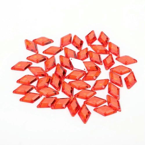100 Stück 10 x 18 mm Glitzer-Crysta zum Aufnähen, Raute, Acryl-Strasssteine, flache Rückseite, bunte Nähperlen für DIY-Hochzeitskleid, 18 Farben, Rot 100 Stück 10 x 18 mm Glitzer-Crysta zum Aufnähen, Raute, Acryl-Strasssteine, flache Rückseite, bunte Nähperlen für DIY-Hochzeitskleid, 18 Farben, Rot von DEFRTG