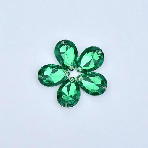 100 Stück 13 x 18 mm, Nähen, roter Tropfen-Strass, Pointback, Acryl-Kristall-Applikation, Aufnäher für Kleidung, Kleiderdekoration, Grün 100 Stück 13 x 18 mm, Nähen, roter Tropfen-Strass, Pointback, Acryl-Kristall-Applikation, Aufnäher für Kleidung, Kleiderdekoration, Grün von DEFRTG