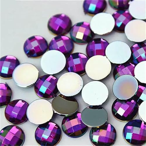 100 Stück 8 mm runde Kristalle, Acryl-Nagelkunst, AB-Strasssteine, nicht Hotfix, flache Rückseite, Acrylsteine für Gesichts- und Kleidungsdekorationen, WC341-Dunkelviolett AB-8 mm, 1 100 Stück 8 mm runde Kristalle, Acryl-Nagelkunst, AB-Strasssteine, nicht Hotfix, flache Rückseite, Acrylsteine für Gesichts- und Kleidungsdekorationen, WC341-Dunkelviolett AB-8 mm, 1 von DEFRTG