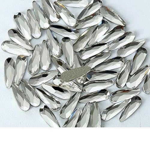 100 Stück Mix Clear Series Nagel-Strasssteine mit flacher Rückseite, Diamant-Edelsteine, 3D-Glitzer, Nagelkunst-Dekorationen, Set 22, 100 Stück von DEFRTG