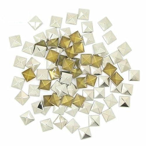 100 Stück quadratische Kupfernieten, Metall-Hotfix-Strasssteine für Kleidung, flache Rückseite, Nieten zum Aufbügeln, Punk-Zubehör, DIY-Schuhe/Hüte, 8 mm, quadratisch, Silber 100 Stück quadratische Kupfernieten, Metall-Hotfix-Strasssteine für Kleidung, flache Rückseite, Nieten zum Aufbügeln, Punk-Zubehör, DIY-Schuhe/Hüte, 8 mm, quadratisch, Silber von DEFRTG