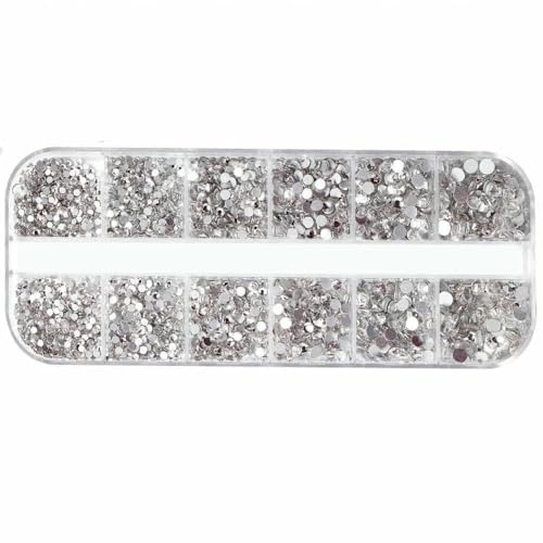 12-Gürtel-Set aus 3D-Glas-AB-Kristall-Strasssteinen für Nagelkunst, flache Rückseite, runde Perlen, Anhänger, Edelsteine, Schmuck, Diamant, mit Werkzeugen für Nagelkunst, PH206-1 12-Gürtel-Set aus 3D-Glas-AB-Kristall-Strasssteinen für Nagelkunst, flache Rückseite, runde Perlen, Anhänger, Edelsteine, Schmuck, Diamant, mit Werkzeugen für Nagelkunst, PH206-1 von DEFRTG