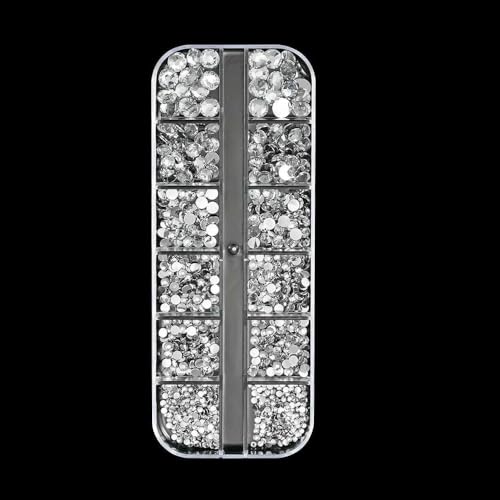 12-Gürtel-Set aus 3D-Glas-AB-Kristall-Strasssteinen für Nagelkunst, flache Rückseite, runde Perlen, Charm-Edelsteine, Schmuck, Diamanten mit Werkzeugen für Nagelkunst, 1 12-Gürtel-Set aus 3D-Glas-AB-Kristall-Strasssteinen für Nagelkunst, flache Rückseite, runde Perlen, Charm-Edelsteine, Schmuck, Diamanten mit Werkzeugen für Nagelkunst, 1 von DEFRTG