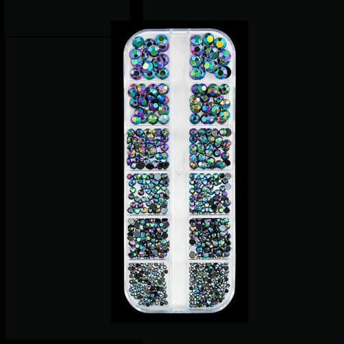 12-Gürtel-Set aus 3D-Glas-AB-Kristall-Strasssteinen für Nagelkunst, flache Rückseite, runde Perlen, Charm-Edelsteine, Schmuck, Diamanten mit Werkzeugen für Nagelkunst, 10 12-Gürtel-Set aus 3D-Glas-AB-Kristall-Strasssteinen für Nagelkunst, flache Rückseite, runde Perlen, Charm-Edelsteine, Schmuck, Diamanten mit Werkzeugen für Nagelkunst, 10 von DEFRTG
