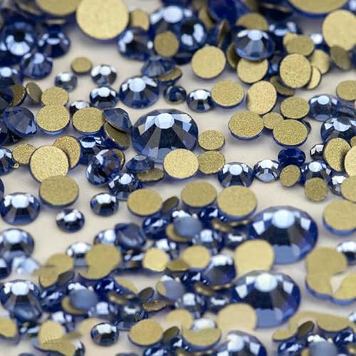1440 Stück SS4–SS20 Glaskristall-Strasssteine ohne Hotfix, goldfarbene flache Rückseite, Glitzersteine für Nagelkunst, Zubehör, DIY-Dekoration, 028 Hellsaphir, SS12 – 1440 Stück 1440 Stück SS4–SS20 Glaskristall-Strasssteine ohne Hotfix, goldfarbene flache Rückseite, Glitzersteine für Nagelkunst, Zubehör, DIY-Dekoration, 028 Hellsaphir, SS12 – 1440 Stück von DEFRTG