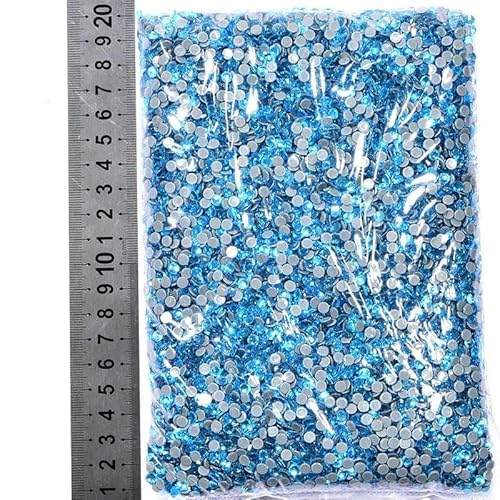 14400 Stück/Großpackung SS6–SS20 Glitzerkristalle, Hotfix-Strasssteine, Glas-Strass für Hochzeiten, Aquamarin, SS20, 14400 Stück von DEFRTG