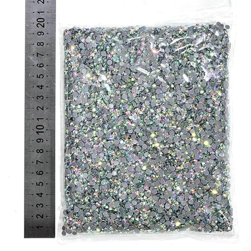 14400 Stück/Großpackung SS6-SS20 Glitzerkristalle Hotfix-Strasssteine Glas-Strass für Hochzeiten-Kristall AB-SS20-14400 Stück von DEFRTG