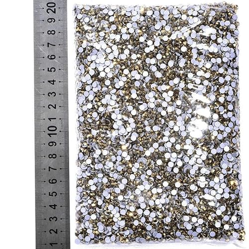 14400 Stück/Großpackung SS6-SS20 Glitzerkristalle Hotfix-Strasssteine Glas-Strass für Hochzeiten-Mine Gold-SS12-14400 Stück von DEFRTG