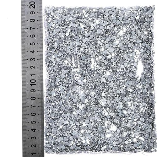 14400 Stück/Großpackung SS6-SS20 Glitzerkristalle Hotfix-Strasssteine Glas-Strass für Hochzeiten-Mine Silver-SS8-14400 Stück von DEFRTG