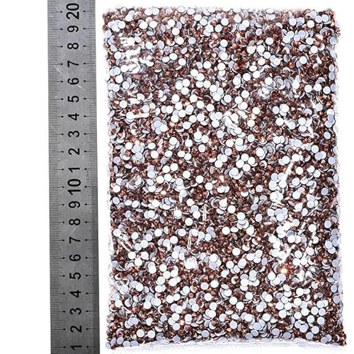 14400 Stück/Großpackung SS6-SS20 Glitzerkristalle Hotfix-Strasssteine Glas-Strass für Hochzeiten-Roségold-SS20-14400 Stück von DEFRTG