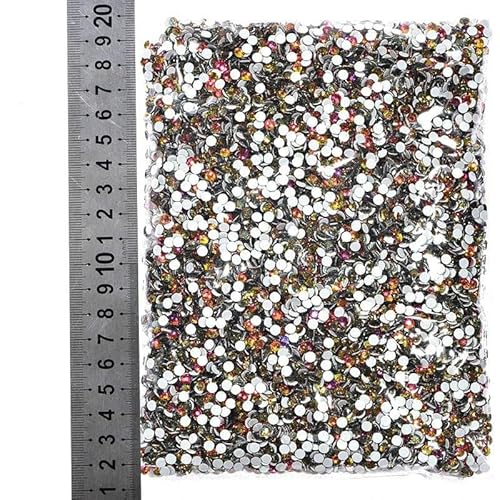 14400 Stück/Großpackung SS6-SS20 Glitzerkristalle Hotfix-Strasssteine Glas-Strass für Hochzeiten-Roter Vulkan-SS12-14400 Stück von DEFRTG