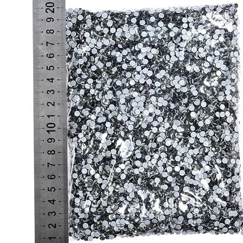 14400 Stück/Großpackung SS6-SS20 Glitzerkristalle Hotfix-Strasssteine Glas-Strass für Hochzeiten-Schwarzer Diamant-SS16-14400 Stück von DEFRTG
