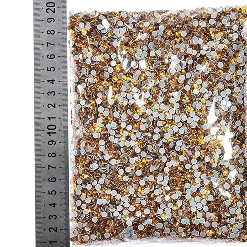 14400 Stück/Großpackung SS6-SS20 Glitzerkristalle Hotfix-Strasssteine Glas-Strass für Hochzeiten-Topas-SS10-14400 Stück von DEFRTG
