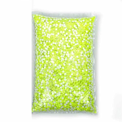 14400 Stück Flatback Crystal AB Nicht-Hotfix-Strasssteine in Großpackung Glitzerkristall SS3-SS20 für Nagelhochzeiten F0228-Neon Citrin-SS4-14400 von DEFRTG
