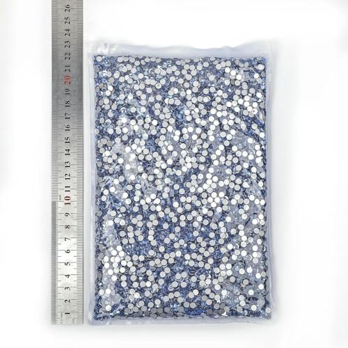 14400 Stück Flatback-Kristall AB, nicht Hotfix-Strasssteine in Großpackung, Glitzerkristall SS3–SS20 für Nagelhochzeiten, F0228-Hellsaphir-SS12- von DEFRTG