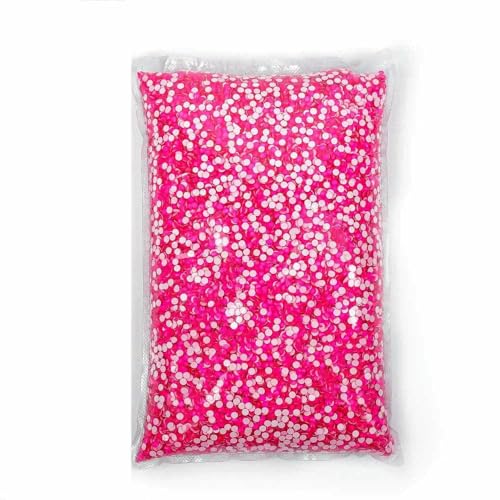 14400 Stück Flatback-Kristall AB, nicht Hotfix-Strasssteine in Großpackung, Glitzerkristall SS3–SS20 für Nagelhochzeiten, F0228-Neon Fuchsia Ros von DEFRTG