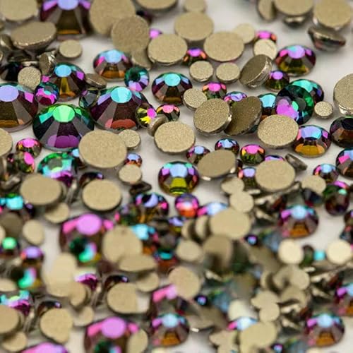 14400 Stück Großhandel SS4–SS20, Glas-Strasssteine, Kristall, nicht zum Hotfixieren, goldfarbene Flatback-Steine für DIY-Nagelkunst-Zubehör, gemischte Größen, 14400 Stück von DEFRTG