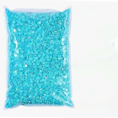 2–6 mm Jelly AB-Harz, nicht Hotfix-Strasssteine, Glitzer, flache Rückseite, Kristalle, Strass in großen Mengen für DIY-Nageldekoration, DK Aquam. AB, 5 mm SS20, 10.000 Stück von DEFRTG