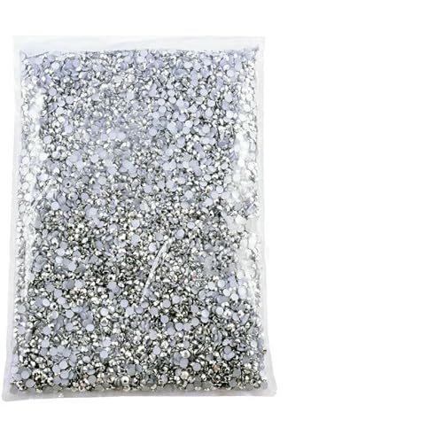 2–6 mm Jelly AB-Harz, nicht Hotfix-Strasssteine, Glitzer, flache Rückseite, Kristalle, Strass in großen Mengen für DIY-Nageldekoration – Minensilber – 6 mm SS30 – 5000 Stück von DEFRTG