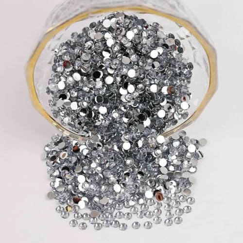 2 mm – 6 mm, rund, nicht Hotfix, Glitzer, Bling, Maniküre-Strass, silberfarben, flache Rückseite, Harz-Strasssteine, zum Aufkleben, Perlen, Nailart, Nagel-Edelsteine, DIY, A12, transpar 2 mm – 6 mm, rund, nicht Hotfix, Glitzer, Bling, Maniküre-Strass, silberfarben, flache Rückseite, Harz-Strasssteine, zum Aufkleben, Perlen, Nailart, Nagel-Edelsteine, DIY, A12, transpar von DEFRTG