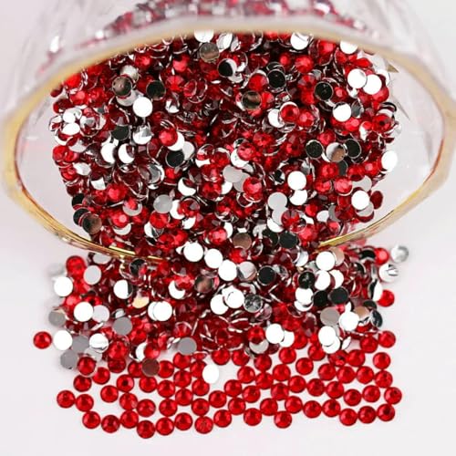 2 mm – 6 mm, rund, nicht Hotfix, Glitzer, Bling, Maniküre-Strass, silberfarben, flache Rückseite, Harz-Strasssteine, zum Aufkleben, Perlen, Nailart, Nagel-Edelsteine, DIY, A13 Rot, 4,0 2 mm – 6 mm, rund, nicht Hotfix, Glitzer, Bling, Maniküre-Strass, silberfarben, flache Rückseite, Harz-Strasssteine, zum Aufkleben, Perlen, Nailart, Nagel-Edelsteine, DIY, A13 Rot, 4,0 von DEFRTG