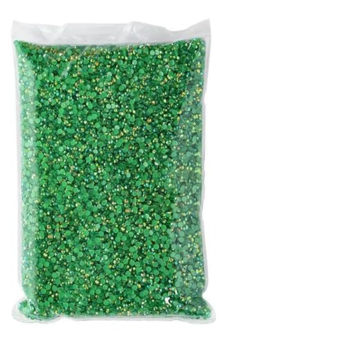 2 mm – 6 mm Jelly AB-Harz, nicht Hotfix-Strasssteine, Glitzer, flache Rückseite, Kristalle, Strass in großen Mengen für DIY-Nageldekoration, Smaragdgrün AB, 2 mm – 6 mm, 50000 Stück von DEFRTG