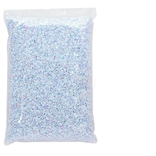 2 mm – 6 mm Jelly AB-Harz, nicht Hotfix-Strasssteine, Glitzer, flache Rückseite, Kristalle, Strass in großen Mengen für DIY-Nageldekoration, Weiß AB, 2 mm – 6 mm, 50000 Stück von DEFRTG
