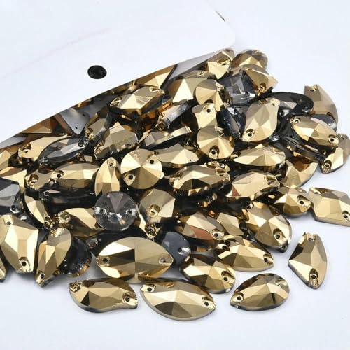 20/50/100 Stück, verschiedene Größen, Glas-Strasssteine zum Aufnähen, Kristall AB, flache Rückseite, Steine für Kleidung, Accessoires, Hochzeitskleid, Mine Gold, gemischte Form, 100 20/50/100 Stück, verschiedene Größen, Glas-Strasssteine zum Aufnähen, Kristall AB, flache Rückseite, Steine für Kleidung, Accessoires, Hochzeitskleid, Mine Gold, gemischte Form, 100 von DEFRTG