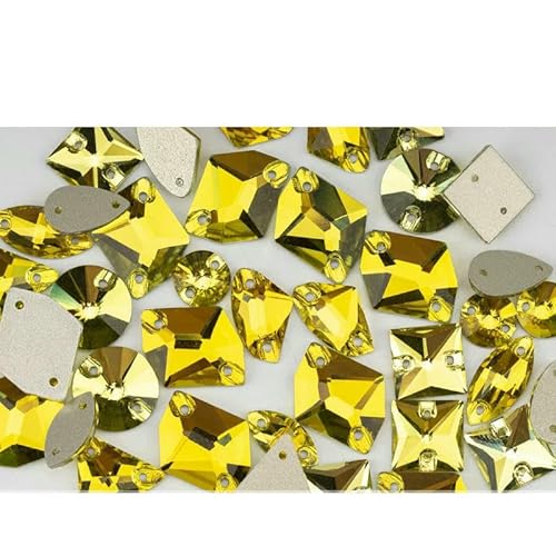 20/50 Stück K9-Glas-Strasssteine zum Aufnähen, gemischte Größe, Kristall-AB-Steine mit flacher Rückseite, für Kleidung, Accessoires, Hochzeitskleid, SF009, 50 Stück (gemischt) von DEFRTG