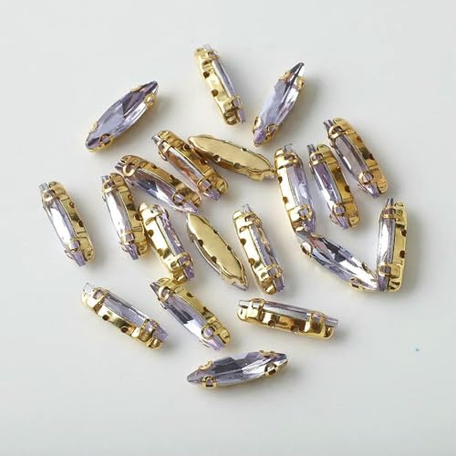 20 Stück 4 x 15 mm Pferdeauge-Kristallglas-Stein zum Aufnähen, Strasssteine, goldene Unterseite mit D-förmigen Krallen, DIY Damenkleider, Schmuck, Kopfbedeckungen-03 20 Stück 4 x 15 mm Pferdeauge-Kristallglas-Stein zum Aufnähen, Strasssteine, goldene Unterseite mit D-förmigen Krallen, DIY Damenkleider, Schmuck, Kopfbedeckungen-03 von DEFRTG